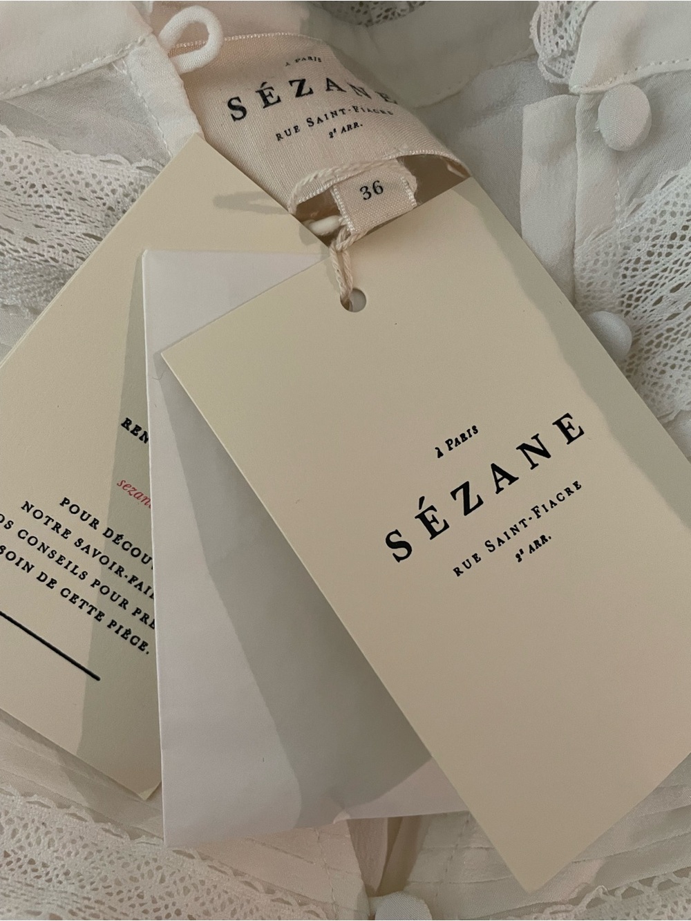 ‼️Moving Sale / NWT Sezane CLAIRE BLOUSE Ecru in US size 4 / European size 36 - Picture 9 of 10
